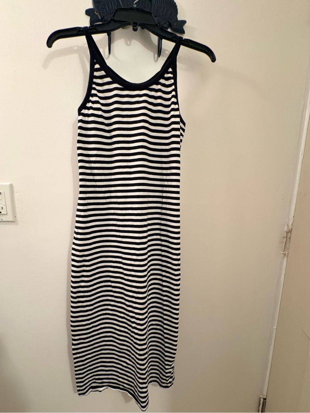 Black & White Striped Tank Midi Dress - Casual Summer Dress